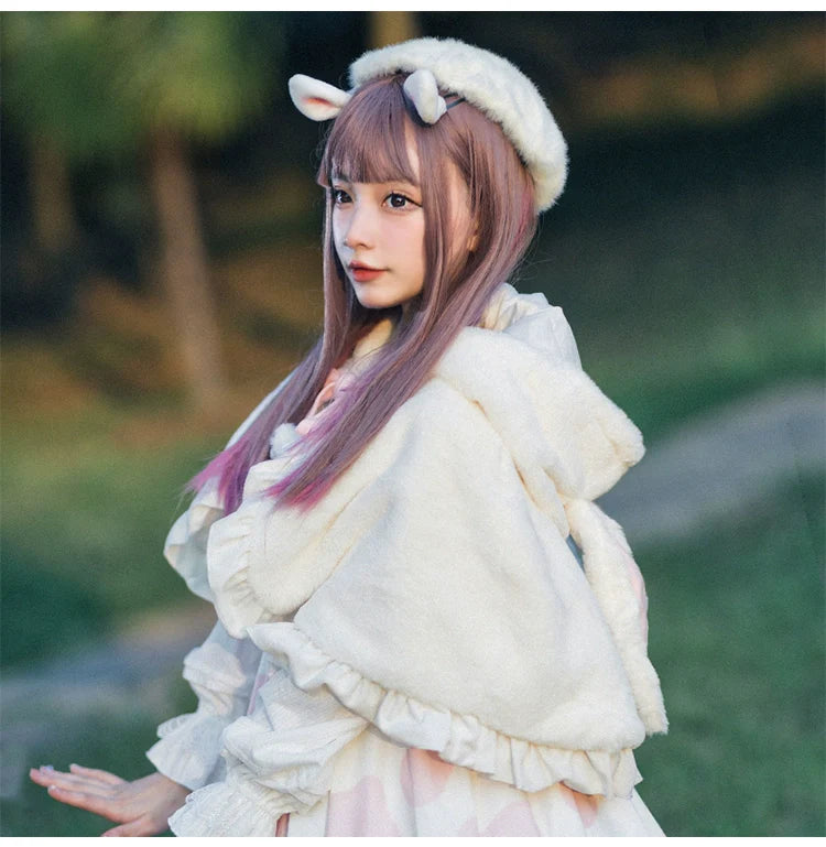 Teddy Bear - Sheer Lolita Cardigan Long Sleeve Lolita Cape Rabbit Ear