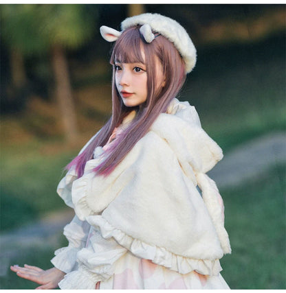 Teddy Bear - Sheer Lolita Cardigan Long Sleeve Lolita Cape Rabbit Ear
