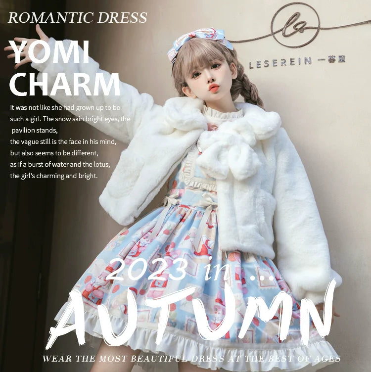 Eieyomi - Daily Lolita Coat Imitation Rabbit Hair Short Winter Coat