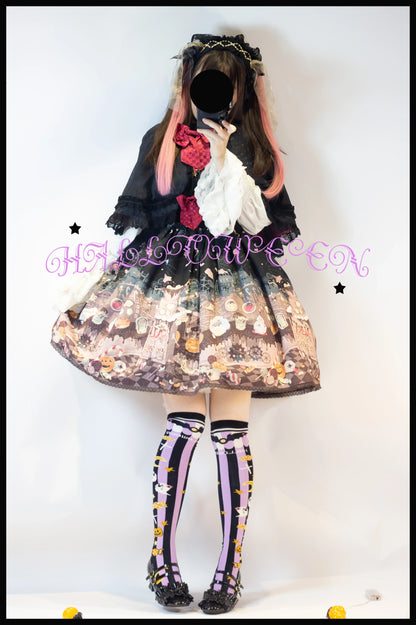 Yukines Box - Gothic Lolita Halloween Pumpkin Bat Socks