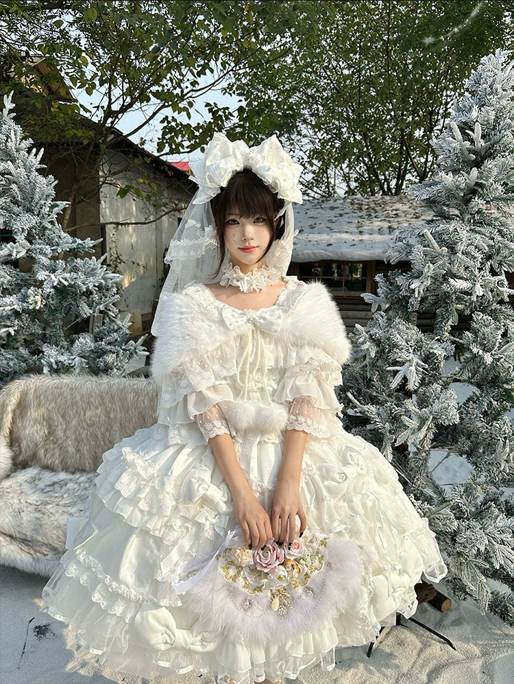 Mengfuzi - Gem Princess - Wedding Sweet Lolita JSK Dress Suit, Side Zipper