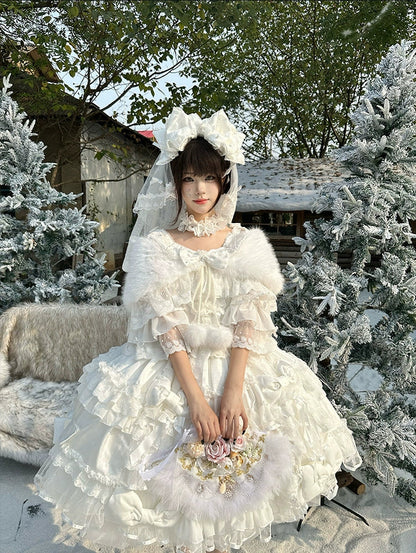 Mengfuzi - Gem Princess - Wedding Sweet Lolita JSK Dress Suit, Side Zipper