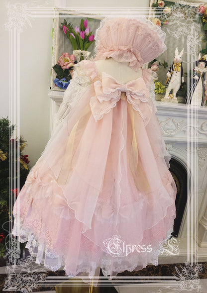 Elpress L - Christmas Flower Hairpins Lolita Mesh Veil KC Bonnet