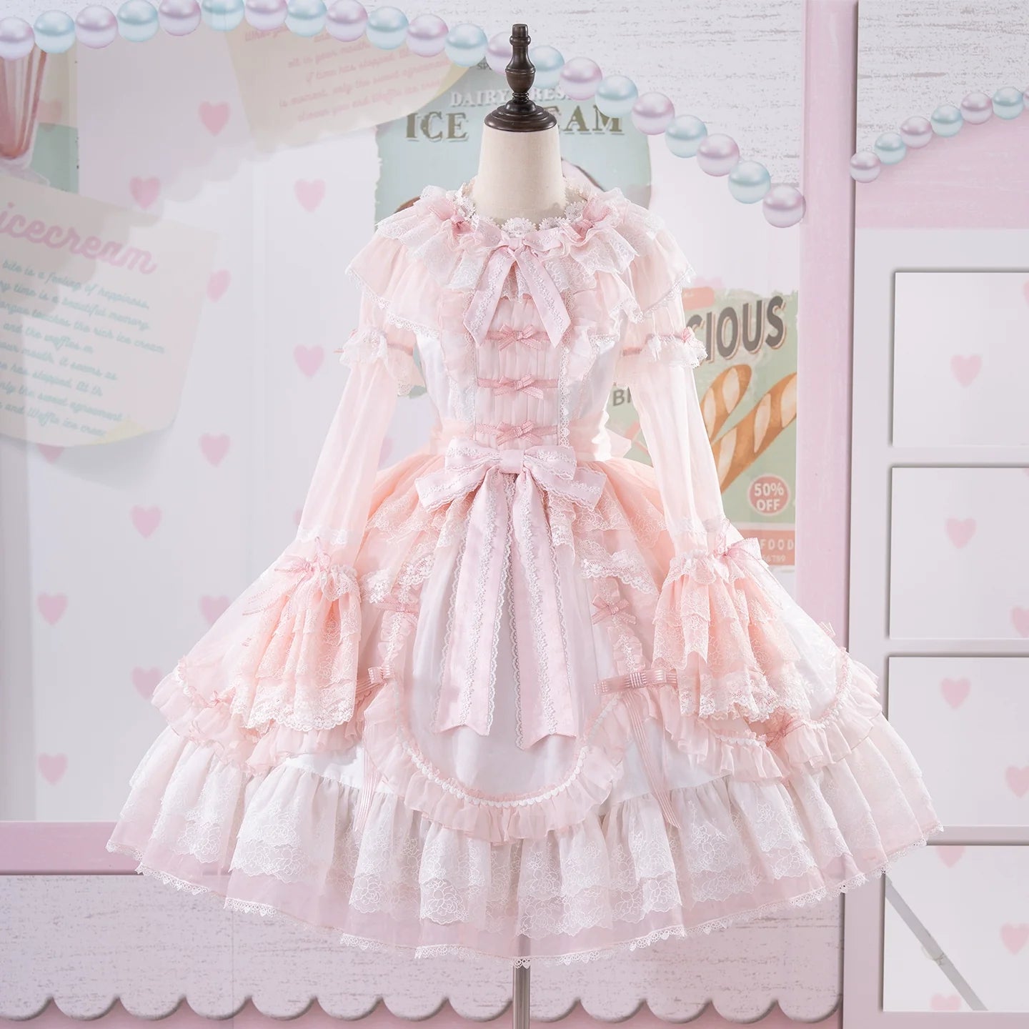 Mewroco - Candy Flavor - Gorgeous Sweet Lolita Dress, Lace & Petal Hem