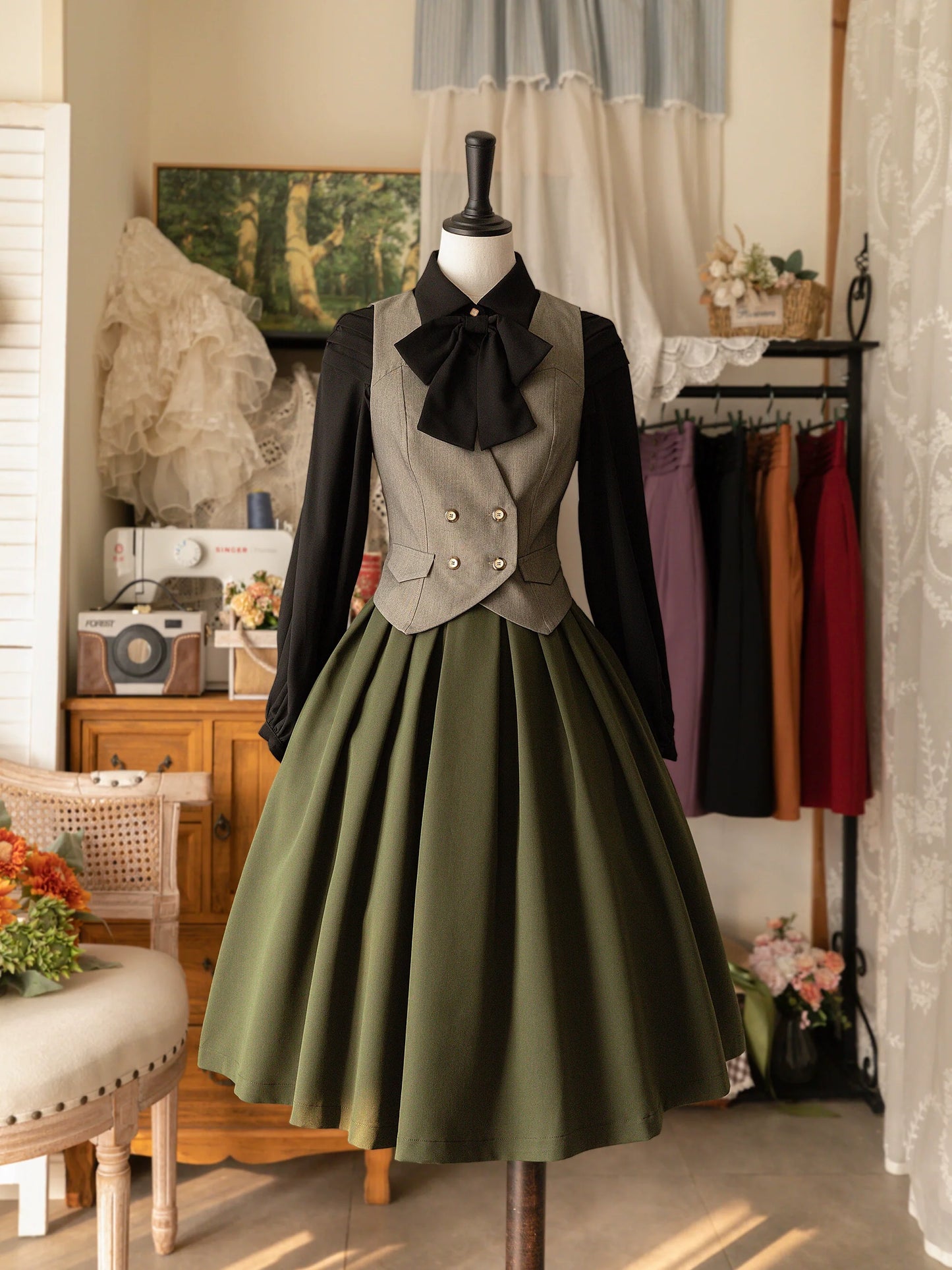 Forest Wardrobe - Forest Basket - Elegant Lolita Pleated Skirt