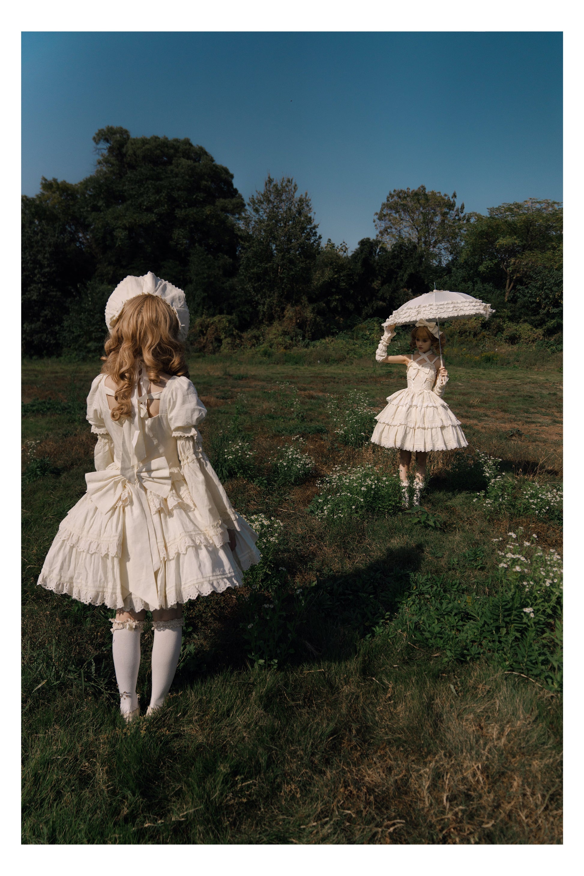 MEEKWIND - Miss Flora - Cotton Sweet Lolita Dress Set Doll-like OP and JSK
