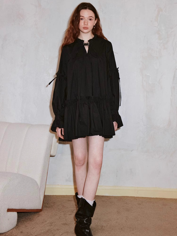 Romantic ruffle shirt dress【s0000007088】