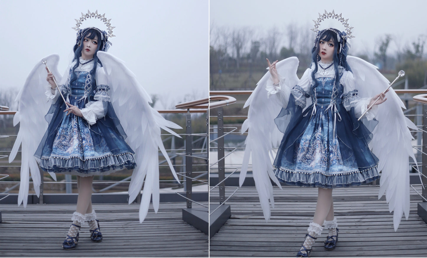 Kencrlo - Dim Moonlight - Classic Lolita Chiffon Yarn Inner Blouse