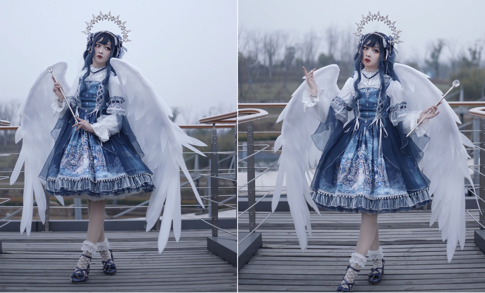 Kencrlo - Dim Moonlight - Classic Lolita Chiffon Yarn Inner Blouse