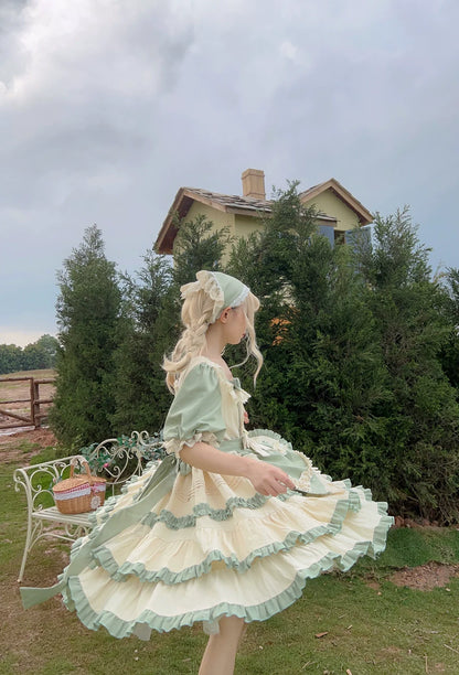 Sugar Girl - Country Lolita OP Dress Short Sleeve Summer Dress