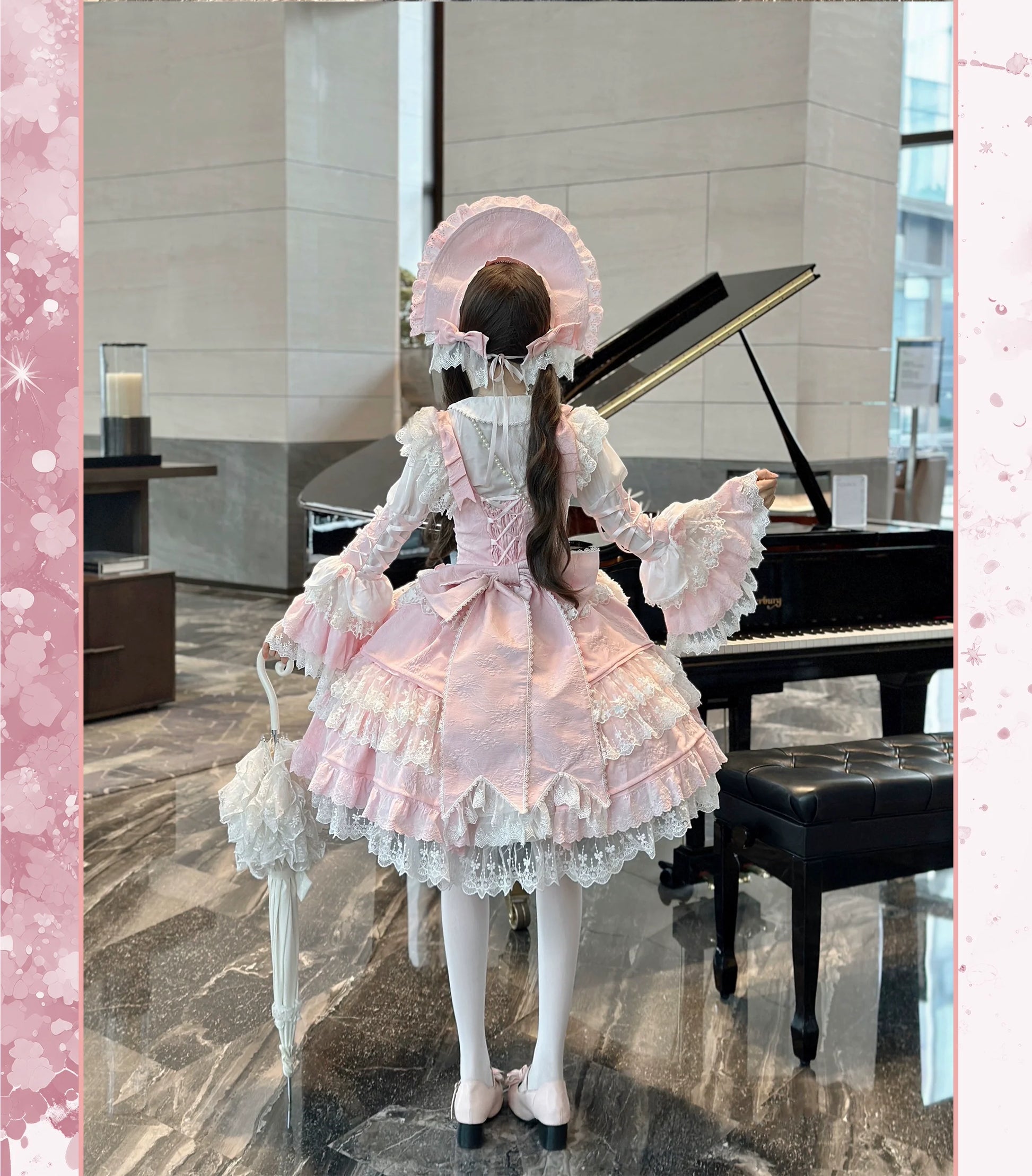 Peach Bunny - Sakura Love - Gorgeous Doll-like Lolita Dress Suit, Tiered Skirt