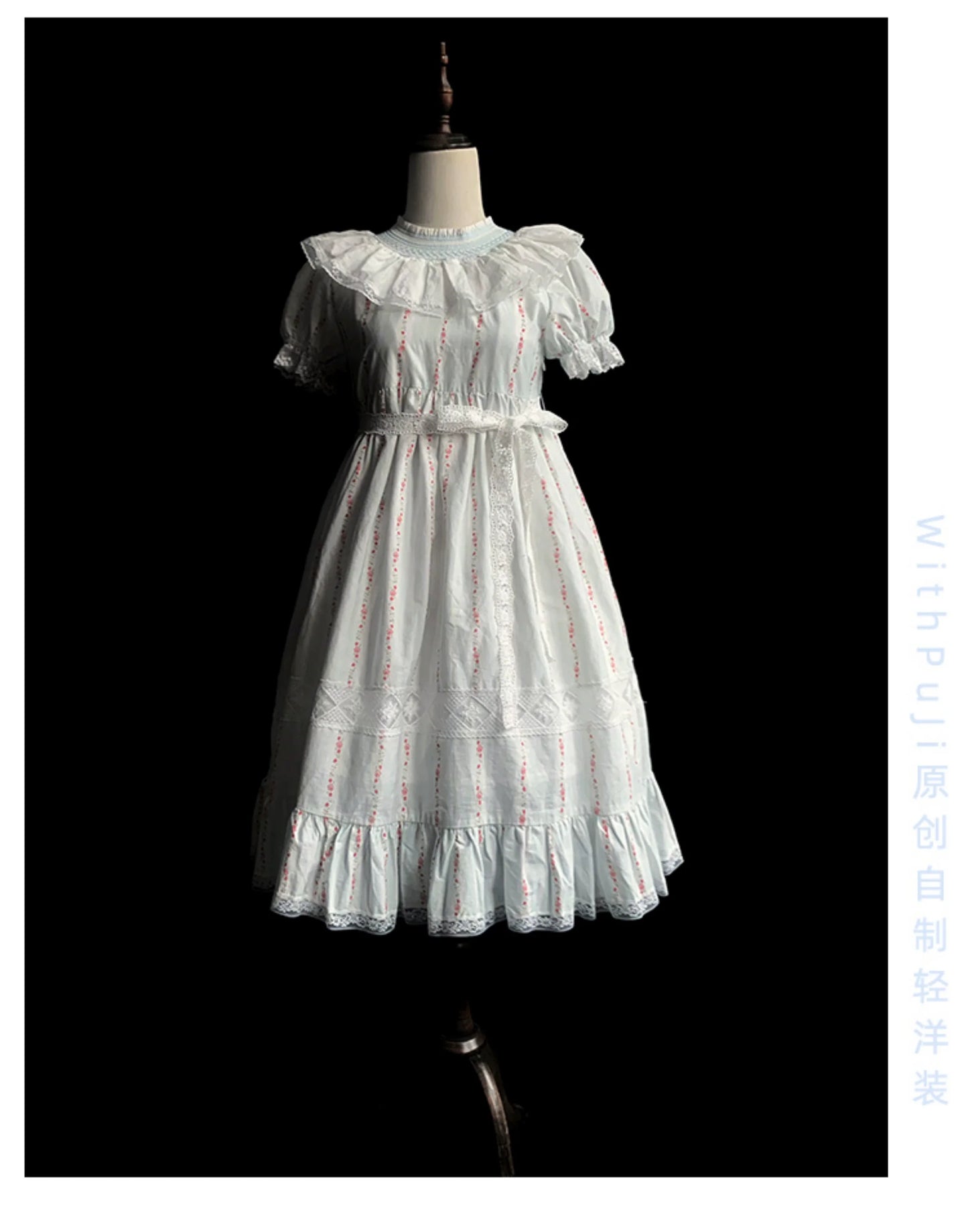 With PUJI - Annie's Dreamland - Cotton Lolita OP Dress Doll Collar Summer Dress