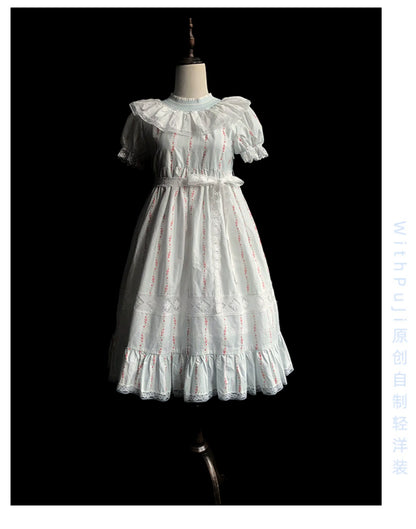 With PUJI - Annie's Dreamland - Cotton Lolita OP Dress Doll Collar Summer Dress