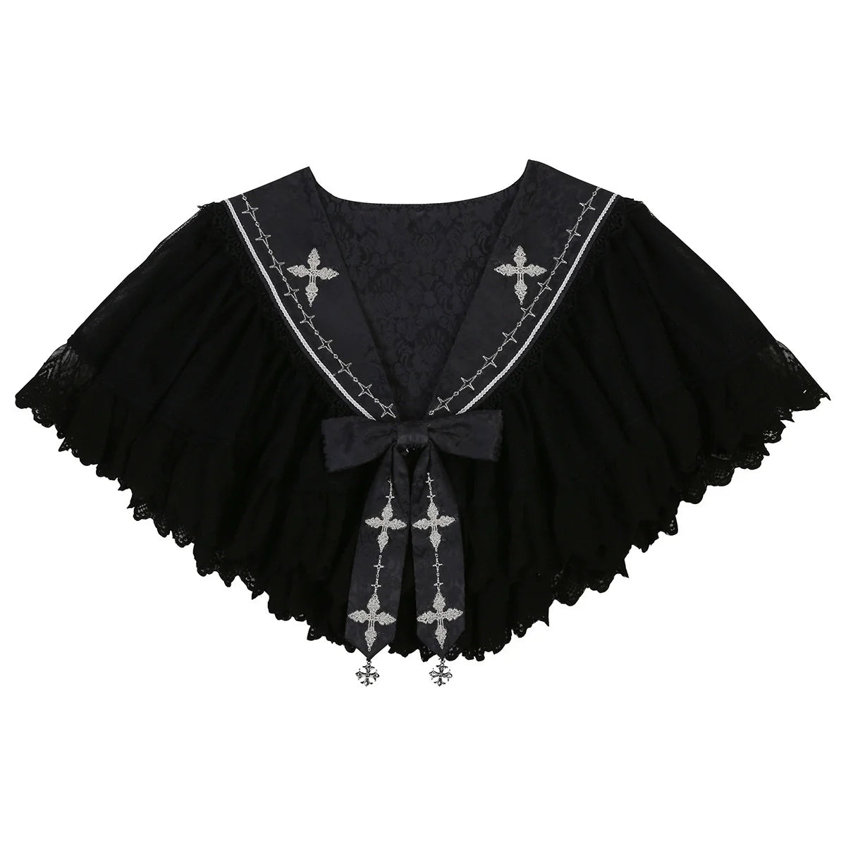 Cornfield Lolita - Silent Church - Gothic Lolita JSK Front Open Printed Dress and Thin Cardigan Set