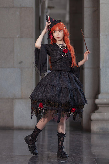 Infanta - Witch's Apprentice - Gothic Lolita Split Type Black Suit
