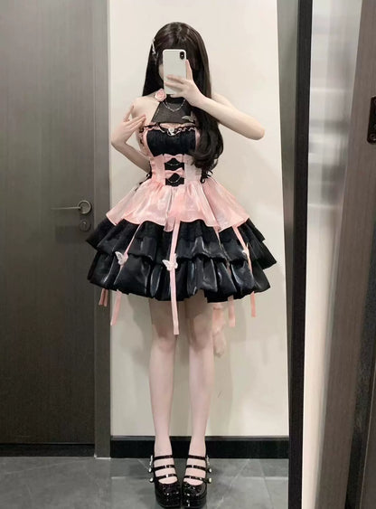 Platycodon House - Love Goddess - Elegant Lolita Dress Halter Puff Princess JSK Dress