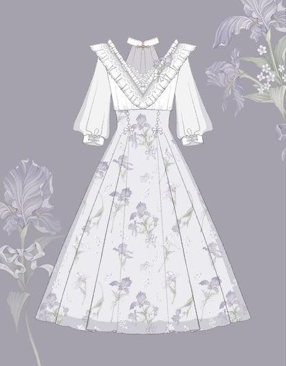 Cornfield Lolita - Iris Dream - Elegant Lolita Dress Short Sleeve OP