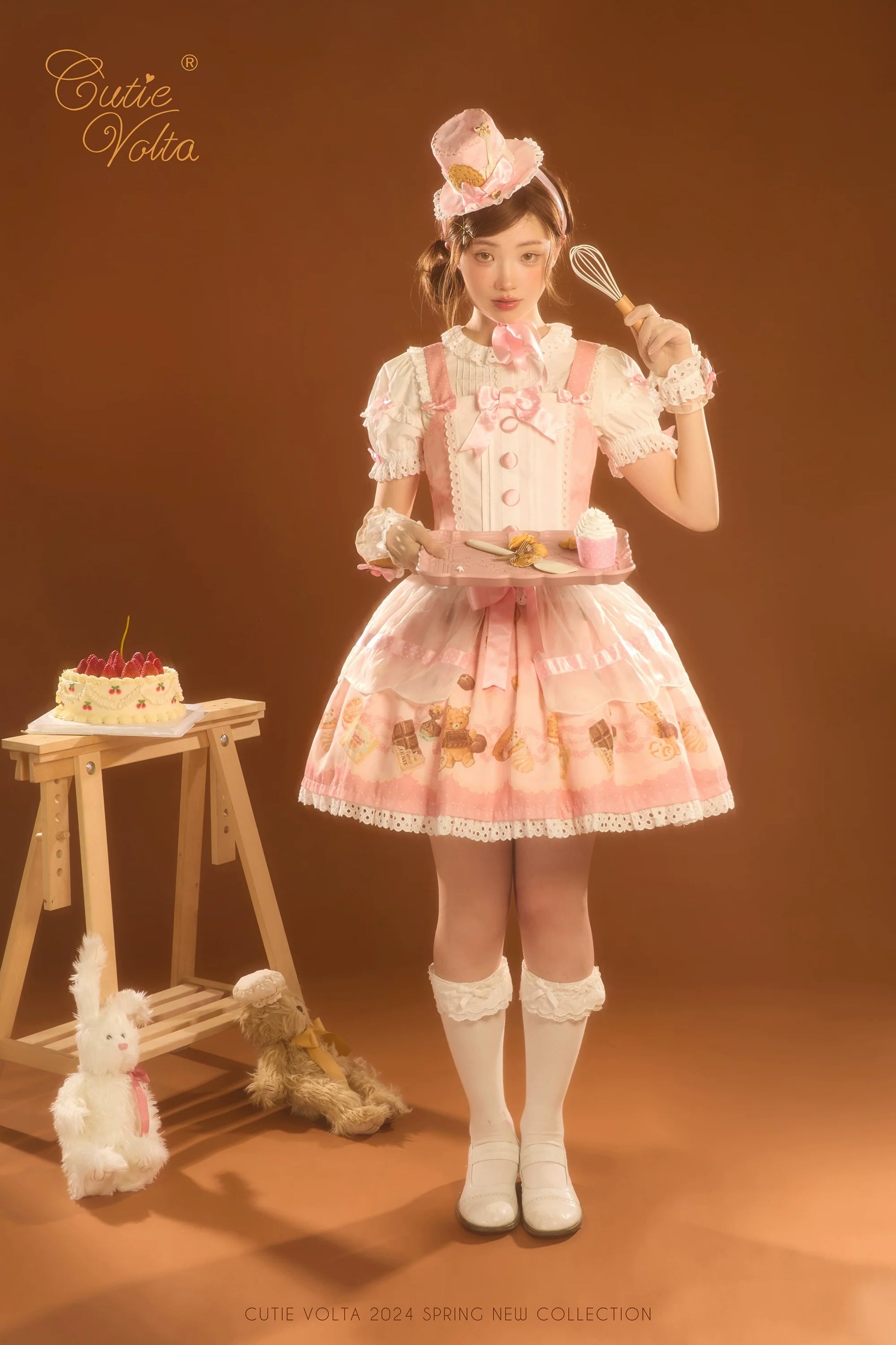 CutieVolta - Blissful Confectionery - Sweet Lolita OP Dress Bear Print JSK