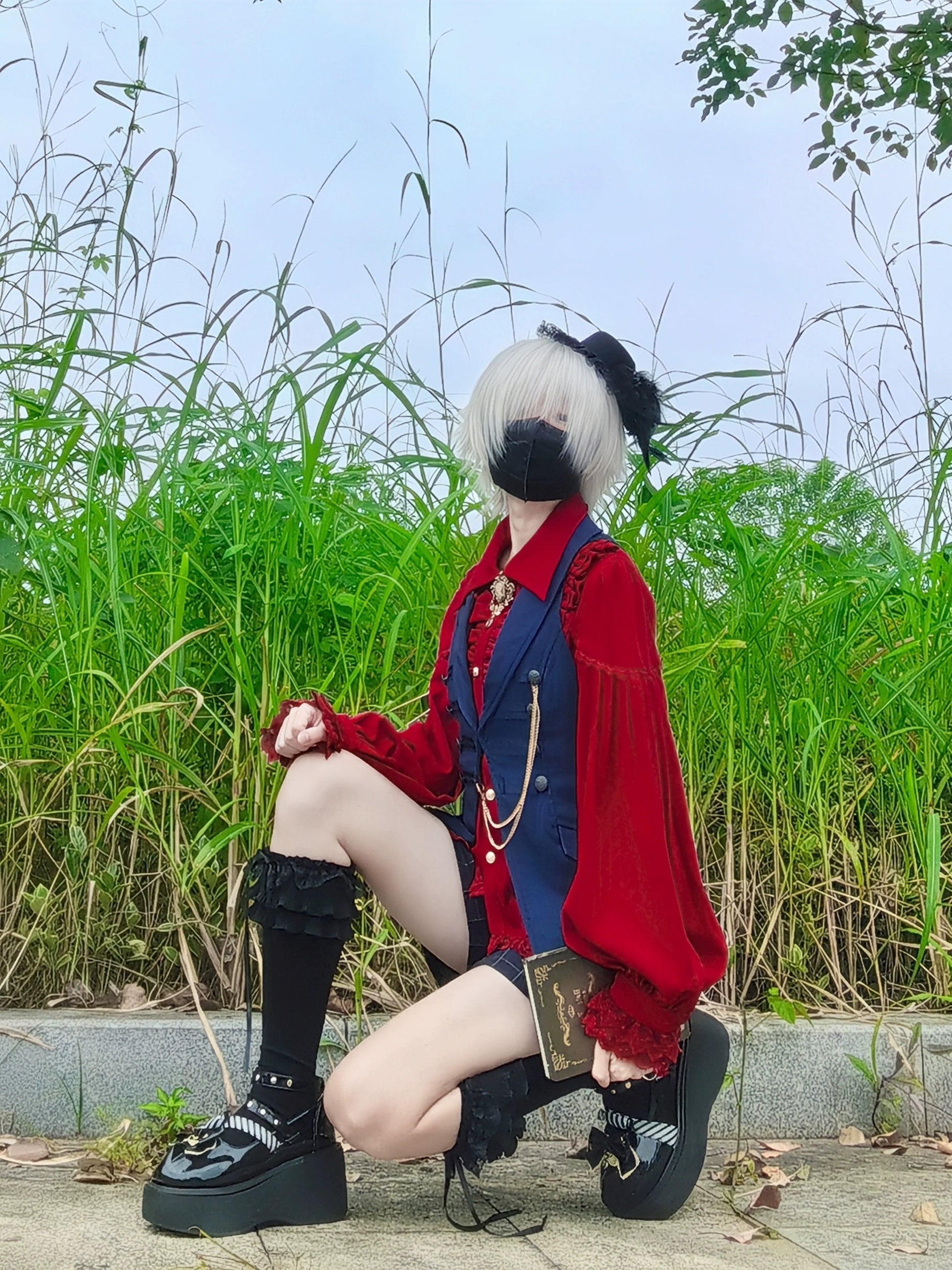 DMFS Lolita - Night Banquet - Pointed Collar Classic Lolita Shirt, Long Sleeve