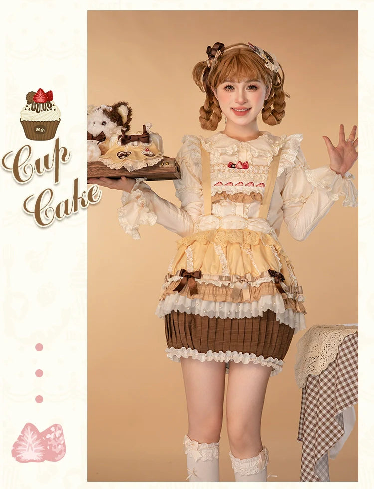 Mademoiselle Pearl - Cup Cake - Sweet Lolita OP Dress Kawaii Lolita JSK SK