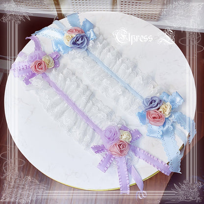 Elpress L - 3D Flower Lolita Hairband Cuff Brooch Multicolors