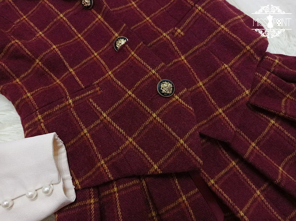 Miss Point - Rose - Elegant Lolita Pliad Print Vest Customized