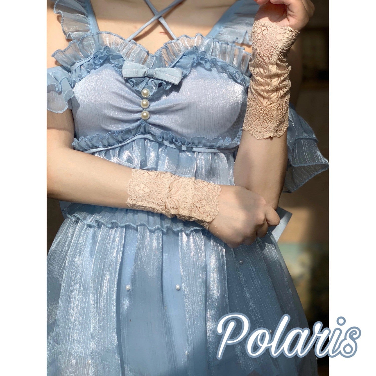 Polaris Lolita - Mermaid - Lolita Inspired Swimsuit with Tulle Overlay and Trailing