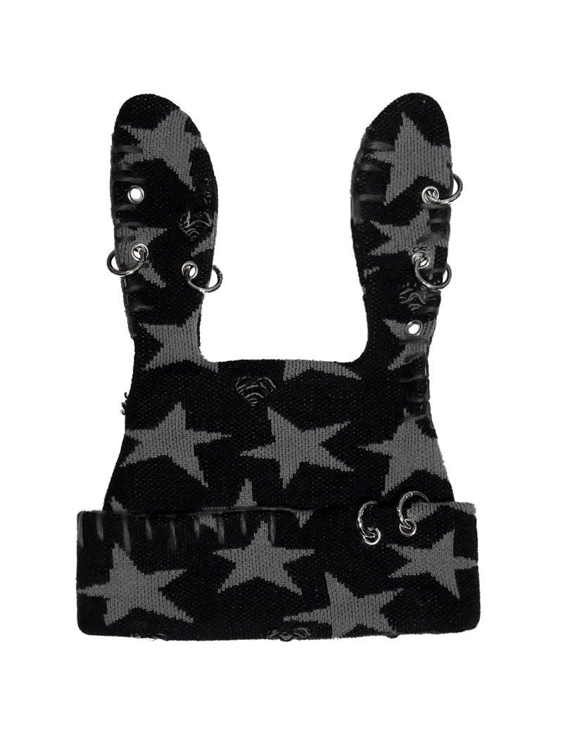 Rebellious Rabbit Five-pointed Star Knitted Cap【s0000004220】