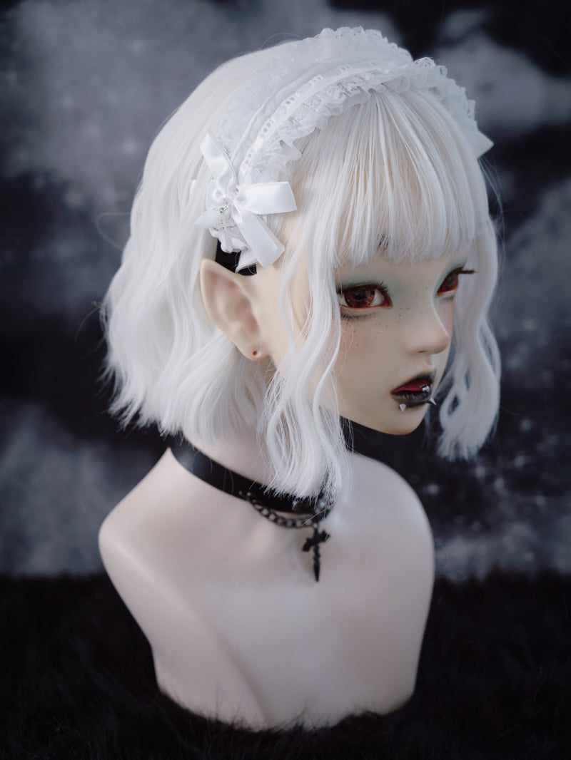 Strange Sugar - Gothic Lolita White Ruffle Hairband