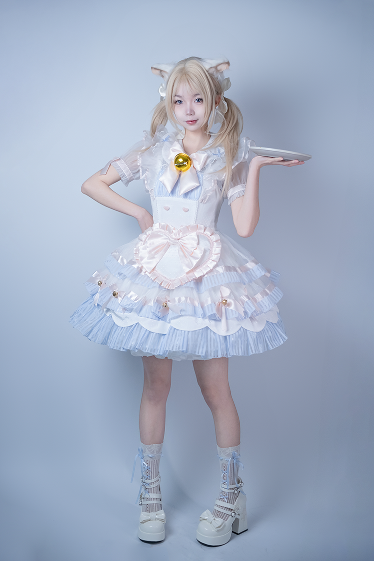 Dreamland - 11 cm Sweet Lolita Shoes with High Platform & Rose Print Heel