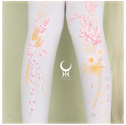 Yidhra - Vintage Flower Printed Panty-hose Spring Summer