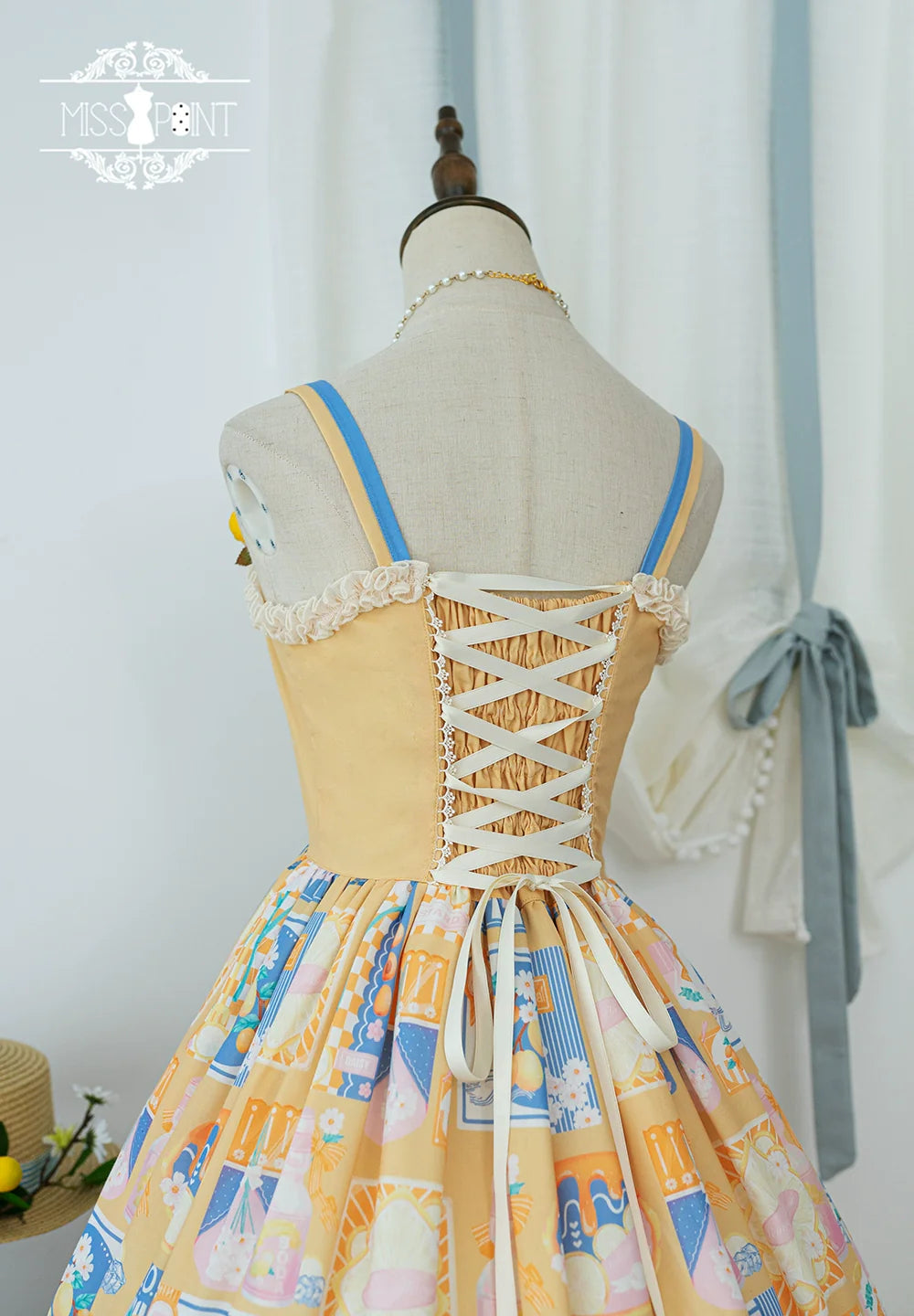 Miss Point - Daisy Lemon - Daily Lolita Lemon Print JSK Customized