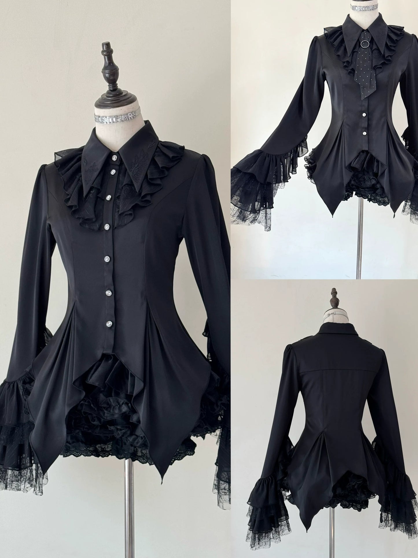Silent Mars - Raven Crown - Gothic Lolita Suit Shirt Military Coat Skirt and Pants
