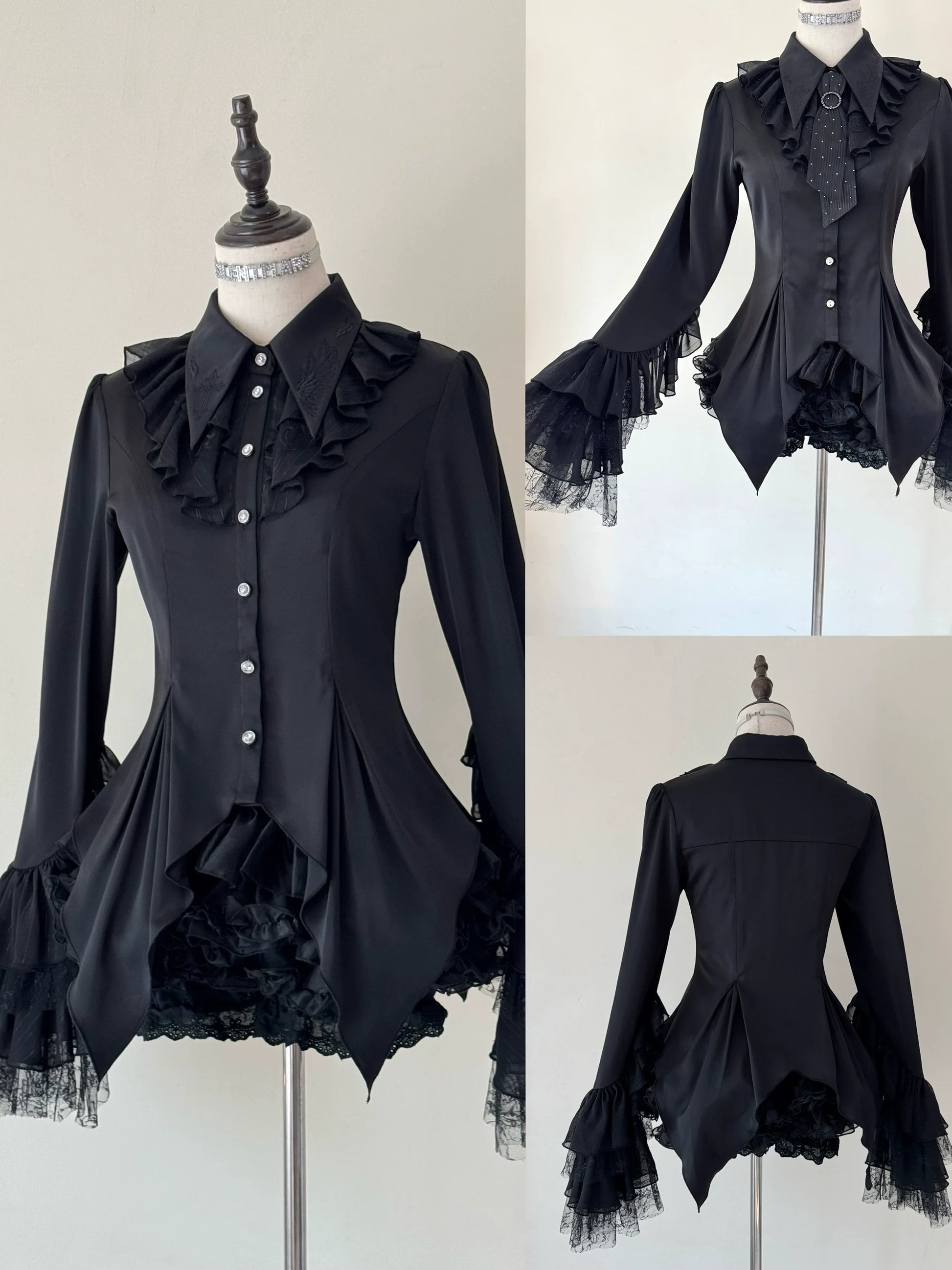 Silent Mars - Raven Crown - Gothic Lolita Suit Shirt Military Coat Skirt and Pants