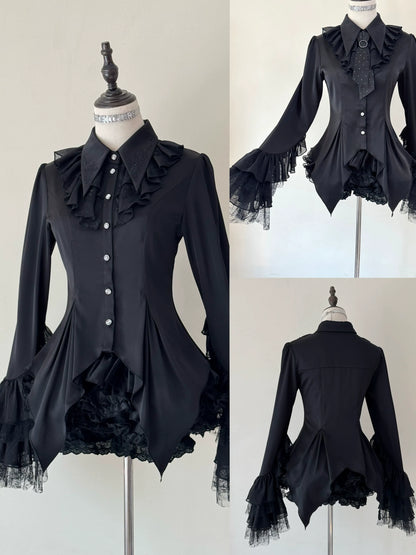 Silent Mars - Raven Crown - Gothic Lolita Suit Shirt Military Coat Skirt and Pants