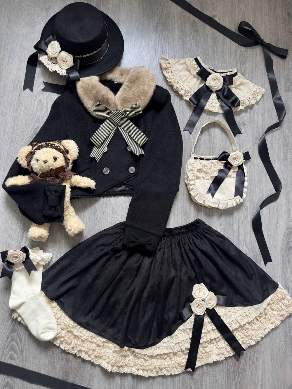 LeMiroir - Winter Solstice - Elegant Lolita Winter Short Coat & SK