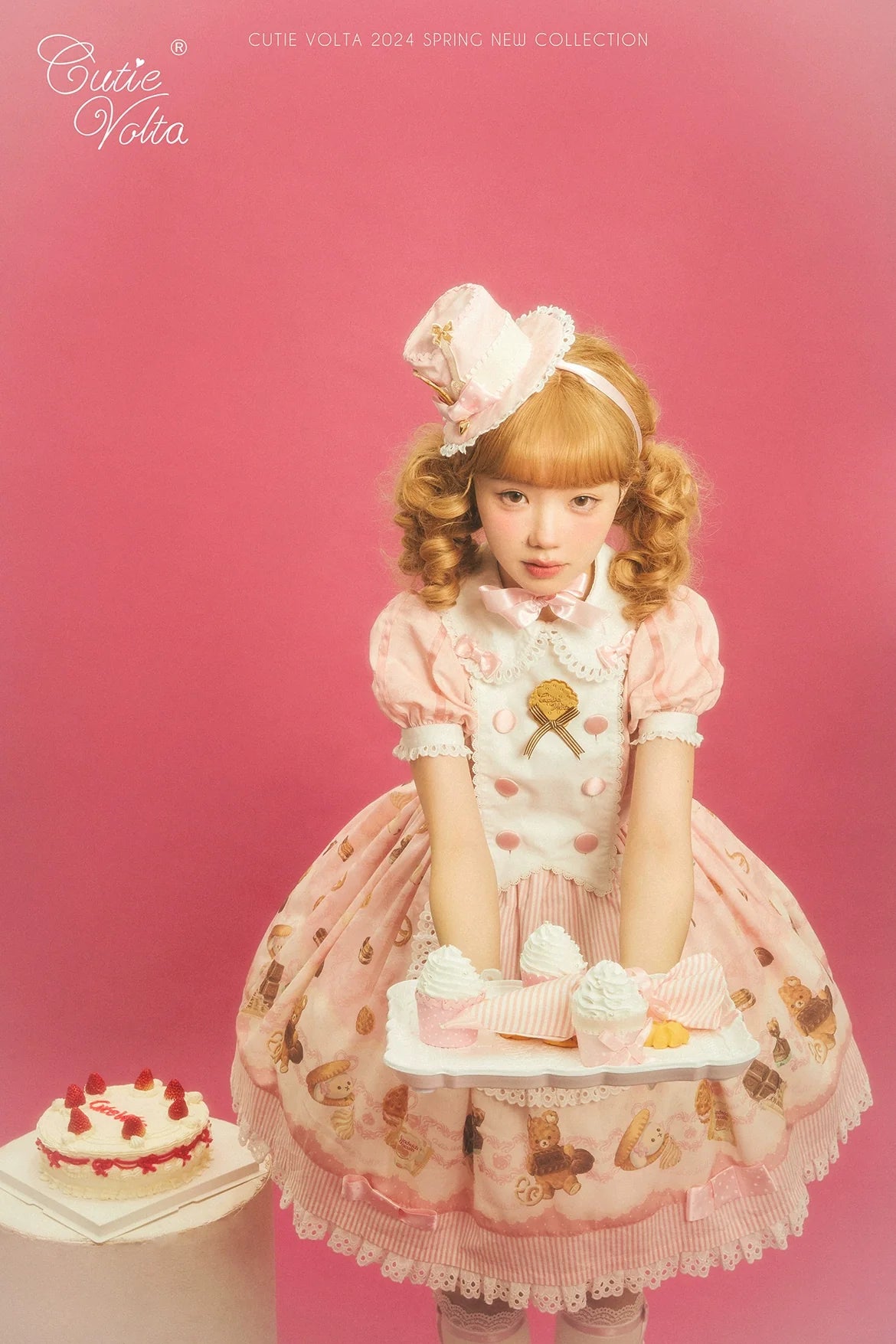 CutieVolta - Blissful Confectionery - Sweet Lolita OP Dress Bear Print JSK