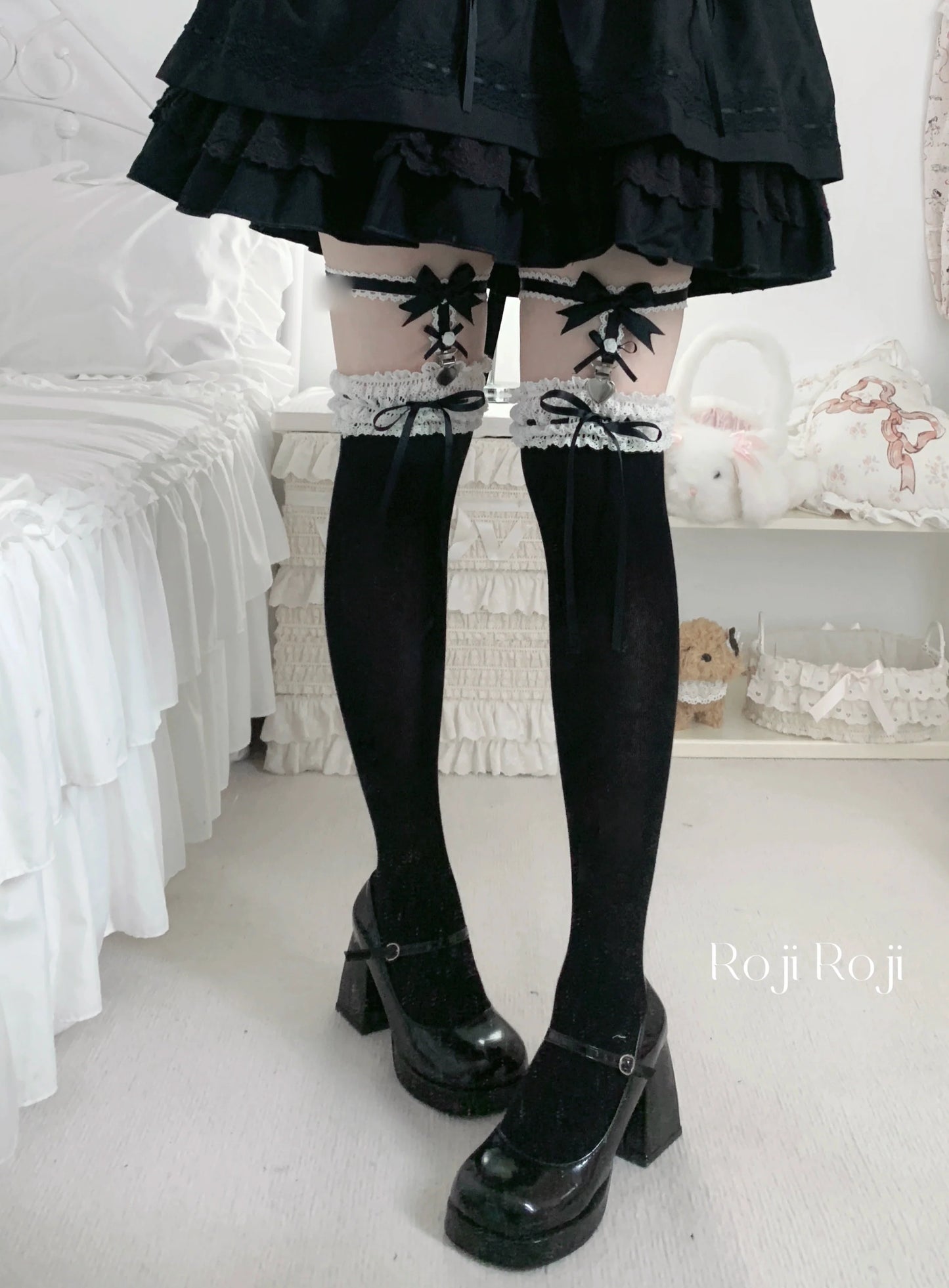 Roji Roji - Gentle Town - Sweet Lolita Cotton Calf Socks, Ankle Socks