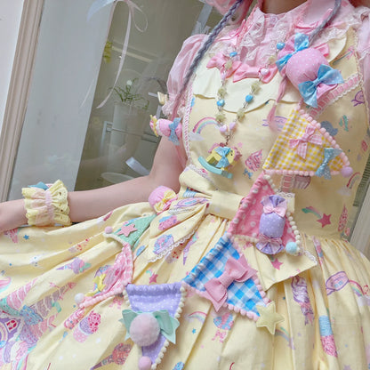 CheeseCat - Creamy Celestial - Sweet Lolita Cuffs Handmade Lace Cuffs