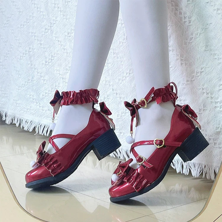 Fairy Godmothe - Preppy Style Flat Shoes Mid Heel Round Toe Lolita Shoes