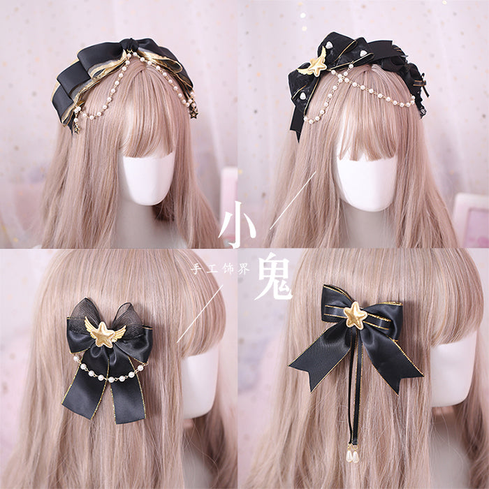 Xiaogui - Gothic Accessories Lolita Bow KC Hairclip