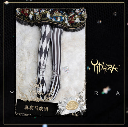 Yidhra - Midnight Circus - Argyle Digital Print Lolita Tights