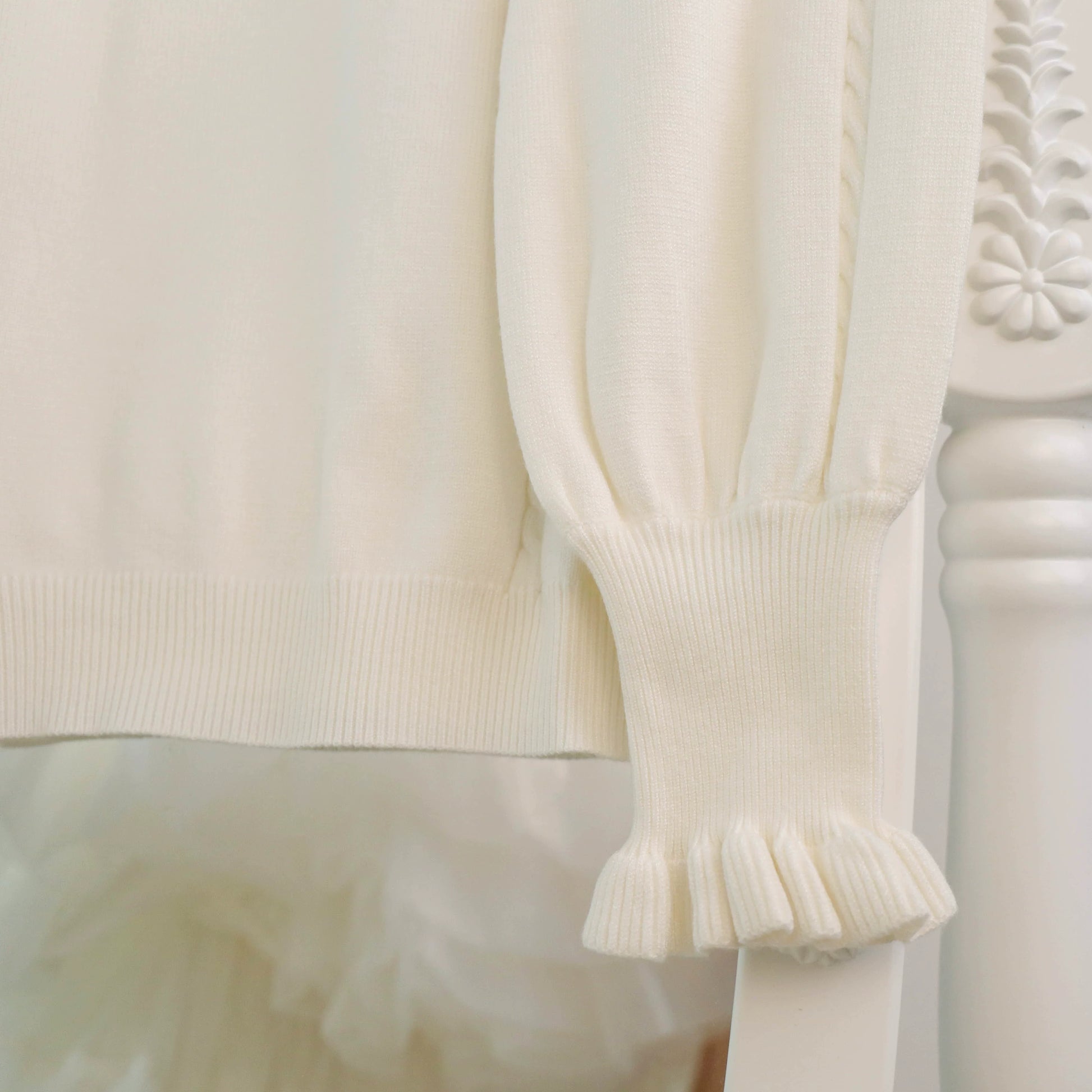 MIST - Japanese Style Lolita Sweater Puff Sleeves Knit Undershirt