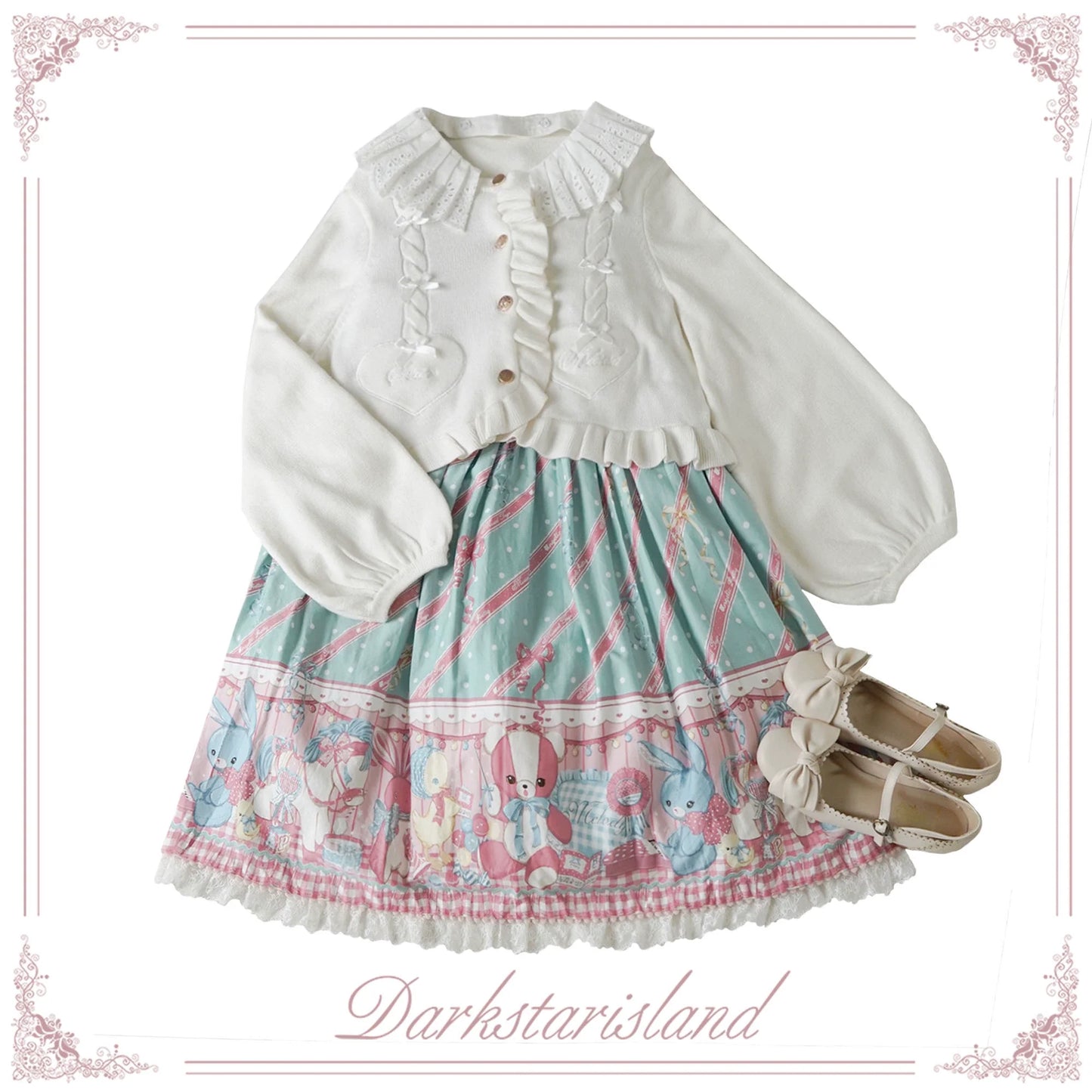 Dark Star Island - Sugar Frost - Sweet Lolita Cardigan Knit Embroidered Sweater