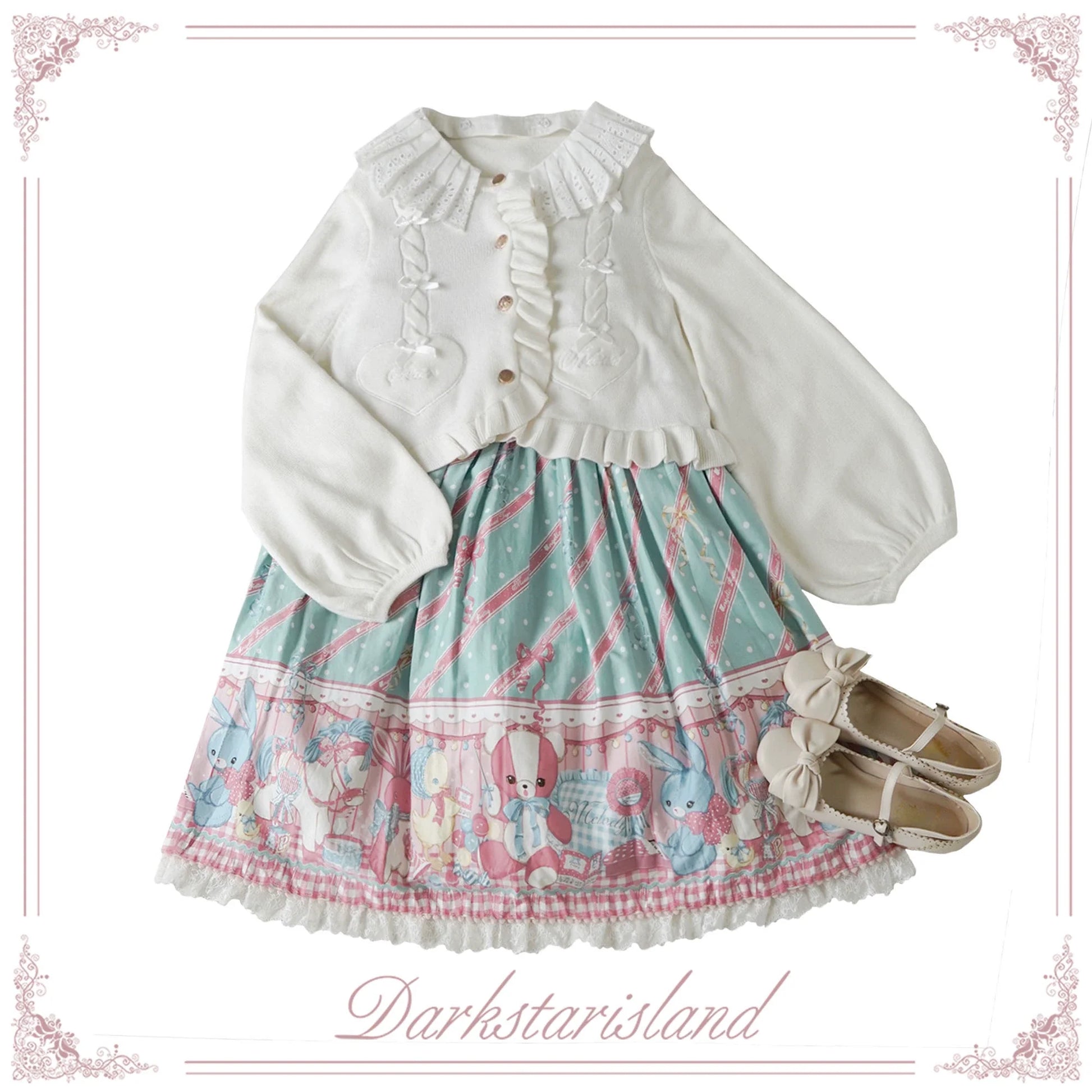 Dark Star Island - Sugar Frost - Sweet Lolita Cardigan Knit Embroidered Sweater