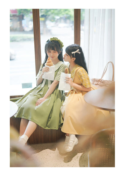 EESSILY - Macaron Waffle - Kawaii Lolita Short Sleeve Summer OP