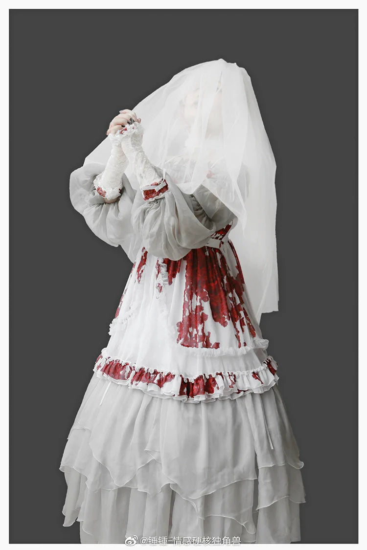 Balladeer - Classic Lolita Shirt Puff Sleeves Open Shoulder Blouse