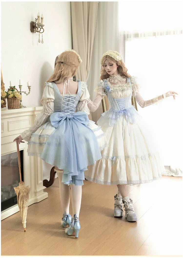 With PUJI - Sea Salt Iced Tea - Classic Lolita Dress, Fishbone Bodice