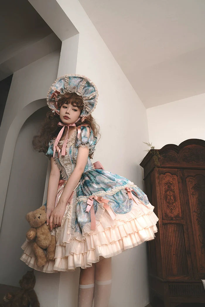 Alice Girl - Angel Heart - Sweet Lolita OP Dress, Tiered Ruffles