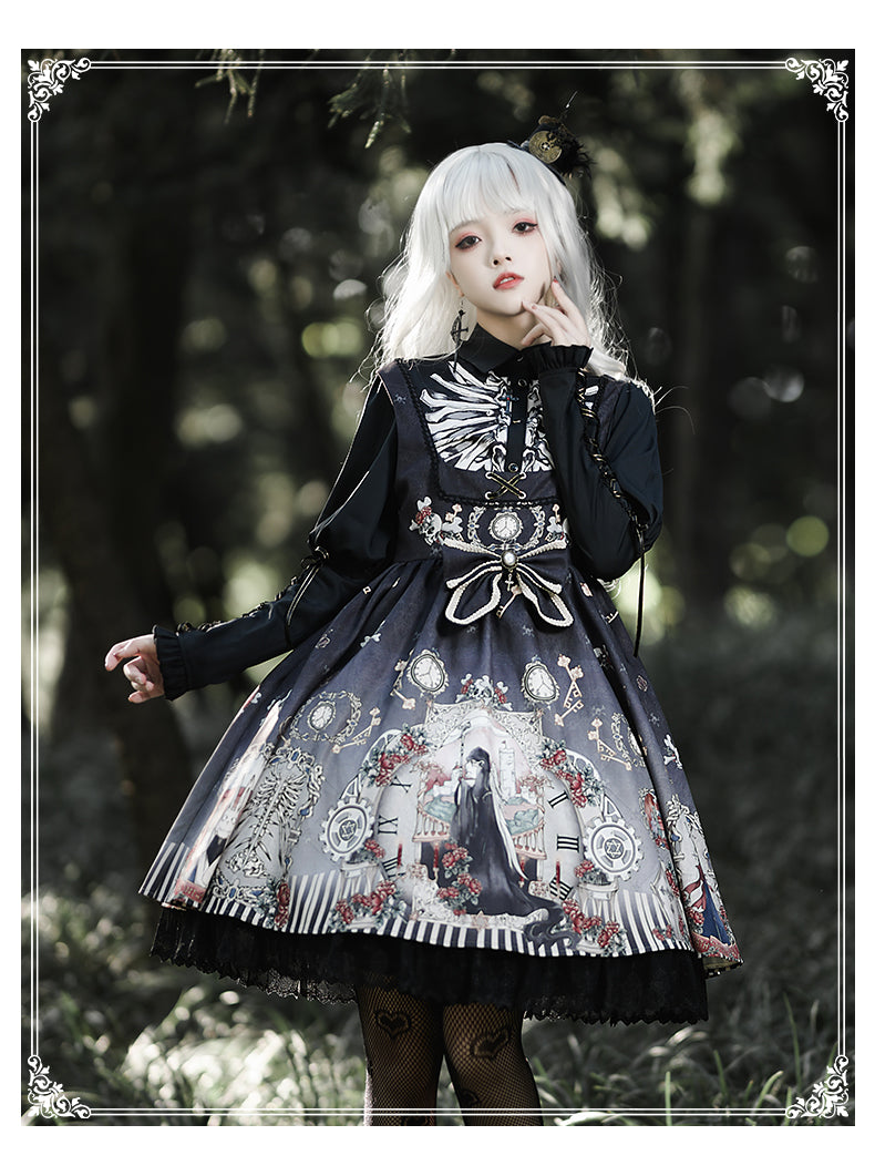 YingLuoFu - Black Fairytale - Gothic Twins Lolita JSK